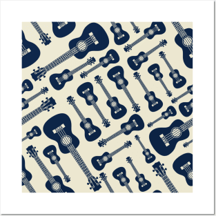 Ukulele Seamless Pattern Light Theme Posters and Art